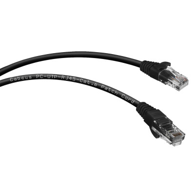 Патч-корд Rj-45 Cabeus PC-UTP-RJ45-Cat.6-0.5m-BK-LSZH кат.6 0.5 метра черный