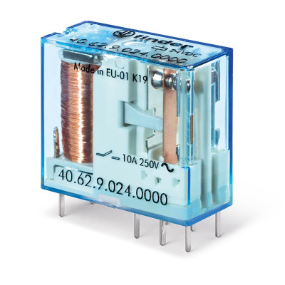 Реле миниатюрное Finder универсальное электромеханич. монтаж на печатную плату или в розетку выводы с шагом 5мм 1CO 16А AgCdO 24В DC RTII