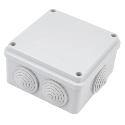 Коробка распределительная Ruvinil ОП 100х100х50мм 6 вводов IP54 серый