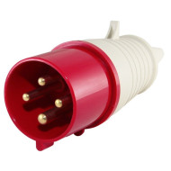 Вилка TDM 024 3Р+РЕ 32А 380В IP44