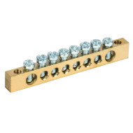 Шина "N" нулевая IEK 6х9мм 8/2 (8групп/крепеж по краям)