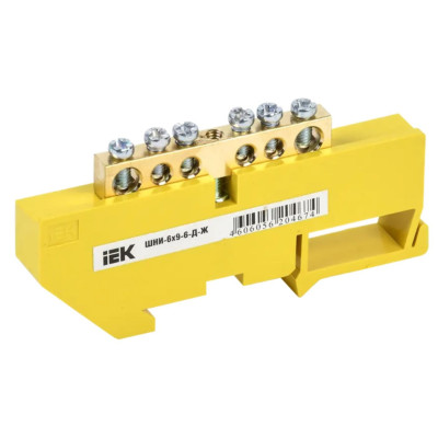 Шина PE земля на DIN-изоляторах ШНИ-6х9-6-Д-Ж IEK