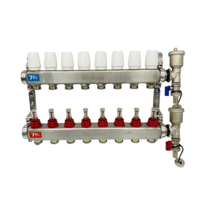 Группа коллекторов "ViEiR" с расход 8-вых нерж без кранов 1"x3/4"