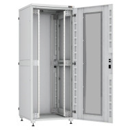 Напольный шкаф серии Lite II 19", 42U, стеклянная дверь, цельнометаллические двухуровневые стенки и задняя дверь, Ш800хВ2042хГ1000мм, в разобранном виде, серый RAL7035