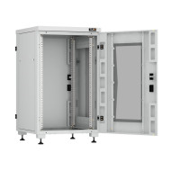 Напольный шкаф серии Lite II 19", 18U, перфорированная дверь, цельнометаллические стенки и задняя дверь, Ш600хВ974хГ800мм, в разобранном виде, серый