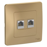 BLANCA скрытой установки розетка двойная компьютерная RJ45, титан