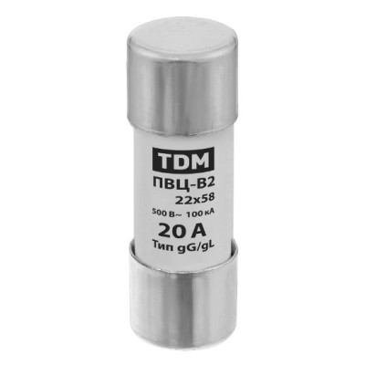 Плавкая вставка TDM ПВЦ-В2 22х58 20А