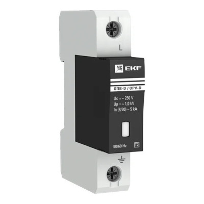 Ограничитель перенапряжения импульсный ekf ОПВ-D 1п 5кА 230В