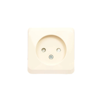 Systeme Electric ЭТЮД Крем Розетка 1-местная открытая установка без заземляющих контактов, со шторками PA16-002k