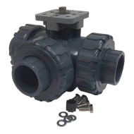 Двухходовой шаровой кран ПВХ TECHNO 3050T-PVC