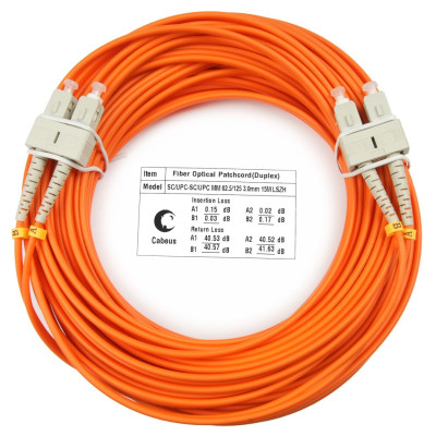Оптический патч-корд SC-SC Cabeus FOP-62-SC-SC-25m 62,5/125 (ОМ1) 25 метров