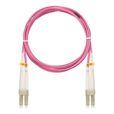 Шнур NIKOMAX волоконно-оптический, соединительный, многомодовый 50/125мкм, стандарта OM4, LC/UPC-LC/UPC, двойной, полимерный материал нг(A)-HF, 2мм, маджента, 1м