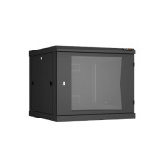 Настенный разборный шкаф TLK 19", 9U, стеклянная дверь, Ш600хВ503хГ600мм, 2 пары монтажных направляющих, черный