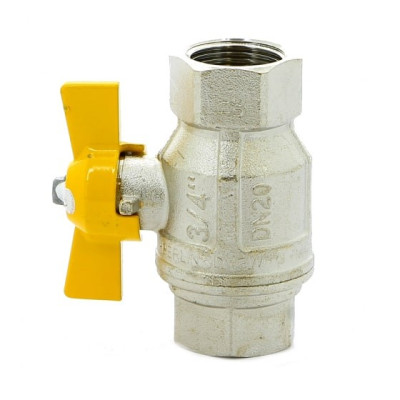 Кран Itap ВВ 3/4' газовый бабочка желтая BERLIN