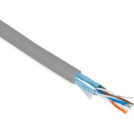 Hyperline FUTP4-C5E-P26-IN-PVC-GY-100 (100 м) Кабель витая пара, экранированная F/UTP, категории 5e, 4 пары (26 AWG), многожильный (patch), экран - фольга, PVC, –20°C – +75°C, серый