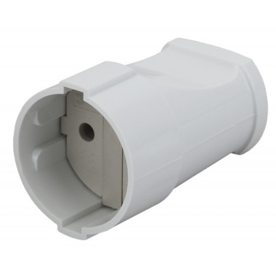 Розетка кабельная ЭРА Rx1-W без заземления прямая 10А белая