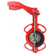 Затвор дисковый поворотный Rushwork 201-200-16, DN200, PN16, GG25 / AISI304 / EPDM, М/Ф, рукоятка, квадрат 17х17