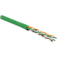 Кабель витая пара Hyperline UUTP4-C5E-P24-IN-LSZH-GN-100 (100 м) неэкранированная U/UTP, категория 5e, 4 пары (24 AWG), многожильный (patсh), LSZH, нг(А)-HF, -20°C– +75°C, зеленый