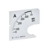 Шкала сменная для амперметра Э47 400/5А-1.5 72х72мм IEK IPA10D-SC-0400