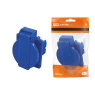 Розетка панельная TDM ELECTRIC скрытая с крышкой РП10-3 IP44 16А 2Р+РЕ 220В