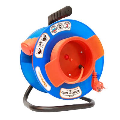 Удлинитель на катушке 1х40м с заземл. 10А IP54 У10-027 ПВС 3х1 термозащита с защ. крышкой UNIVersal 1678