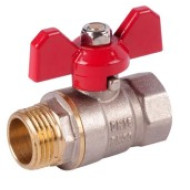 Шаровой кран SANEXT Ду 25, НР-ВР 1" со сгоном (Американка) бабочка