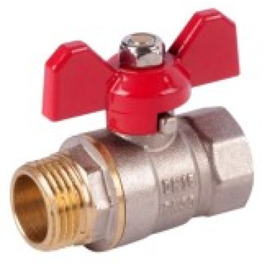 Шаровой кран SANEXT Ду 25, НР-ВР 1" со сгоном (Американка) бабочка