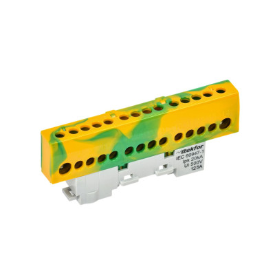 Шина IEK TEKFOR PE "земля" изолированная на универсальном держателе 8х12-14-ЖЗ