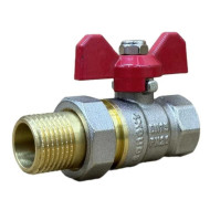 Шаровой кран SANEXT Ду 15, НР-ВР 1/2" со сгоном (Американка) бабочка