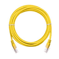 Коммутационный шнур NETLAN U/UTP 4 пары, Кат.5е (Класс D), 100МГц, 2хRJ45/8P8C, T568B, заливной, многожильный, BC (чистая медь), PVC нг(B), желтый, 1,5м, уп-ка 10шт.