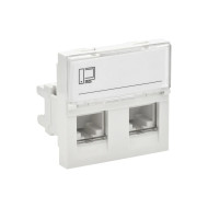 PRIMER РКИ-22-00-П-5 Розетка компьютерная RJ45 UTP кат.5E (2 модуля 2 входа) белая IEK