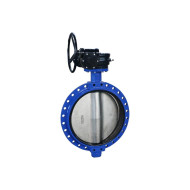 Дисковый поворотный затвор межфланцевый Teclarge с редуктором Ду350