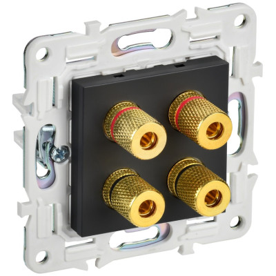 Аудиорозетка IEK SKANDY 4-местная SK-A01Bl черный SKANDY SK-S40-K02