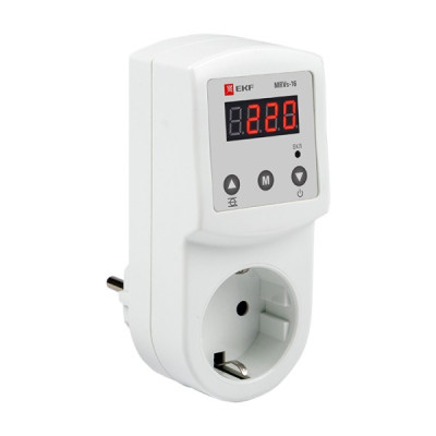 Реле напряжения EKF цифровое розеточное MRVs-16 PROxima