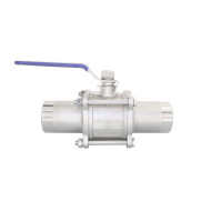 Кран шаровый приварной трехсоставной под привод Newkey (3PC) AISI304 DN65 (2 1/2") (CF8) PN25