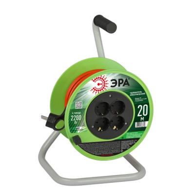 Удлинитель на катушке Эра 4х20м с заземлением RP-4e-3х1.0-20m ПВС 3х1