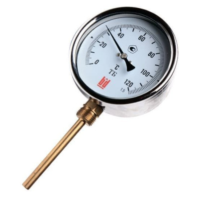 Термометр BD ТБ биметаллический 100Р/64 (0-120С), G1/2, 1,5 рос