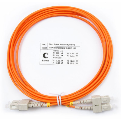 Оптический патч-корд SC-SC Cabeus FOP-62-SC-SC-3m 62,5/125 (ОМ1) 3 метра