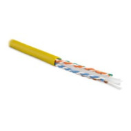 Hyperline FUTP4-C6-S23-IN-LSLTX-YL-305 (305 м) Кабель витая пара F/UTP, категория 6, 4 пары (23 AWG), одножильный (solid), экран - фольга, нг(А)-LSLTx, внутренний, желтый