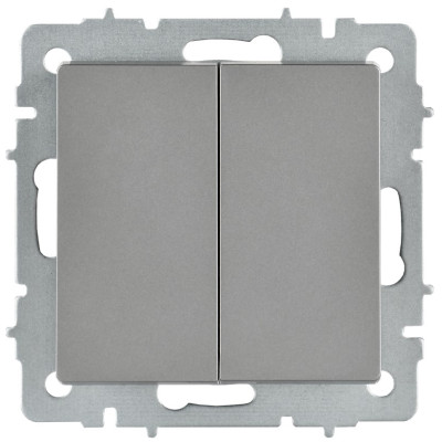 BRITE Выключатель 2-клавишный перекрестный 10А ВС10-2-3-БрС сталь IEK