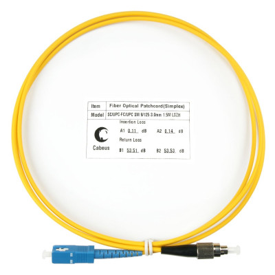 Оптический патч-корд SC-FC Cabeus FOP(s)-9-SC-FC-1 9/125 1.5 метра