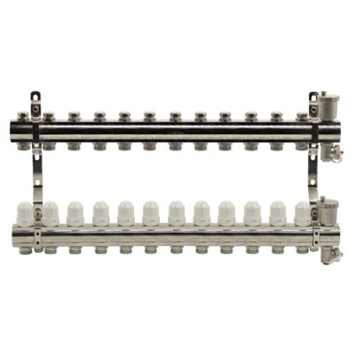 Блок коллекторный Kromwell с термостатическими вставками и запорными клапанами 1"x3/4"x12