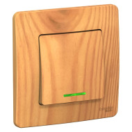 BLANCA скрытой установки одноклавишный переключатель (cх.6) с подсветкой, 10A, 250B, ясень Systeme Electric