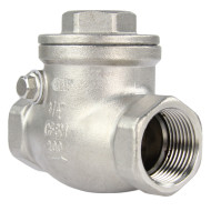 Клапан обратный DN.ru VC3232P-T Ду20 Ру16, корпус - нержавеющая сталь 316, уплотнение - PTFE, поворотный, муфтовый