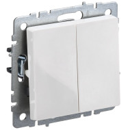 BRITE Выключатель 2-клавишный 10А ВС10-2-0-БрБ белый