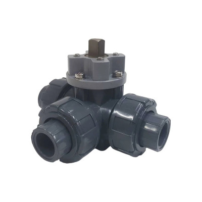 Двухходовой шаровой кран ПВХ TECHNO 3020T-PVC