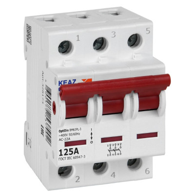 Выключатель нагрузки модульный КЭАЗ OptiDin BM63PL-3125-УХЛ3