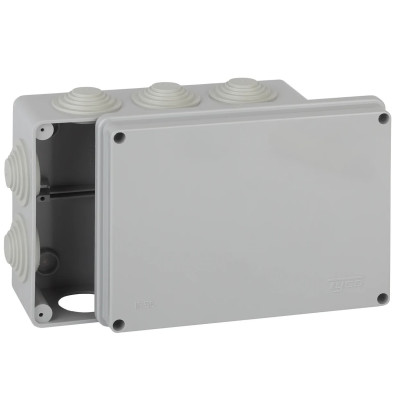 Коробка распределительная Ruvinil ОП 200х140х75мм 10 вводов IP55 серый