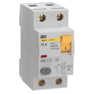 Выключатель дифференциальный (УЗО) IEK KARAT ВД3-63 2P 25А 30мА 6кА тип AC