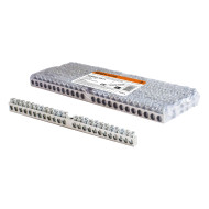 Шина TDM ELECTRIC "N" нулевая 6х9мм 24/1 (24 группы/крепеж по центру) никелированная